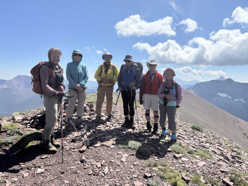 Ramblers on high point of Akamina Ridge near Waterton Pack (photographer Susan)