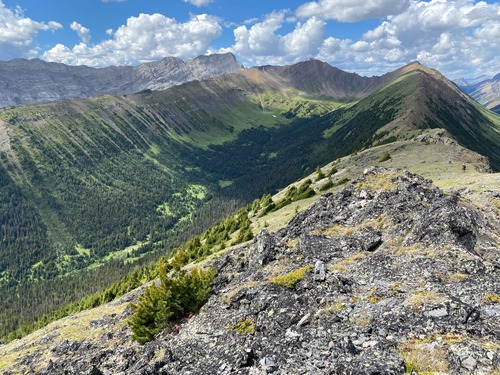 Looking back at both ridges