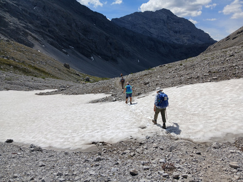 A few patches of snow remaining
