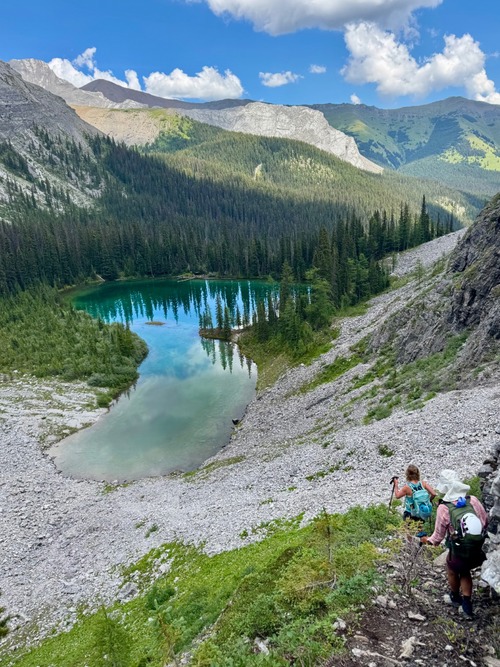 Heading back down to the second lake. A day of reflections, in both its definitions.