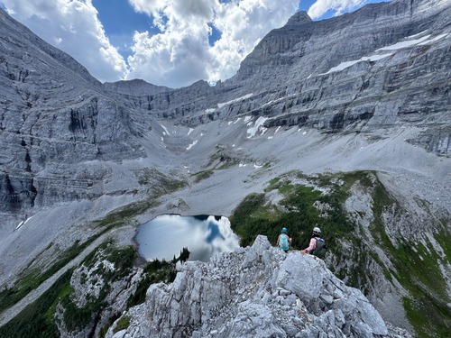 Continiuing down from the tower summit to the third lake