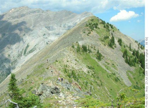 Fortress Ridge, heading north