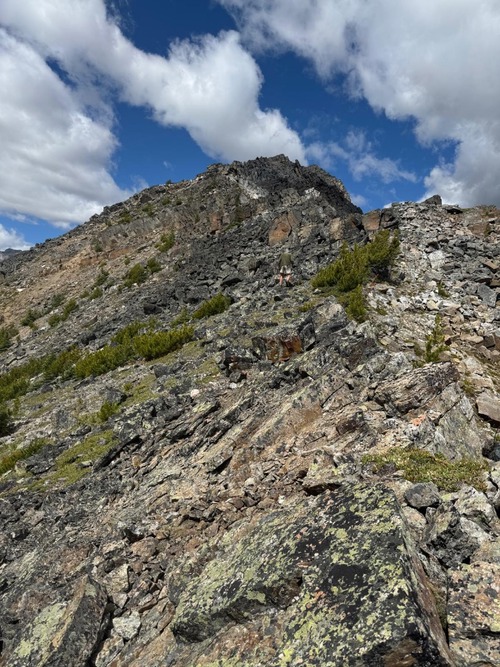 Lots of rubble on the way to the second summit