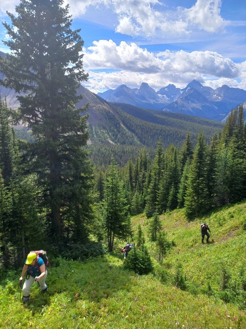 Climbing up to the ridge