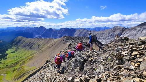 Heading back along the ridge