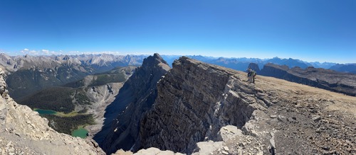Looking at lakes from the centre peak