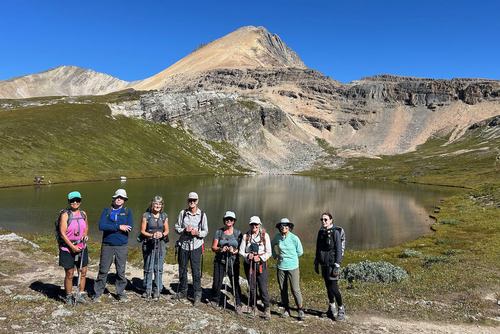 First break at Helen Lake (Cirque Pk in bkg)