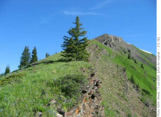North peak of Kent Ridge, access ridge