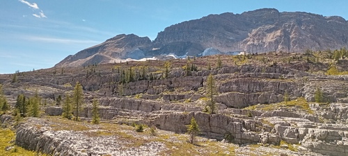 Hiking on Limestone Strata enroute to Limestone Lakes, BC 
