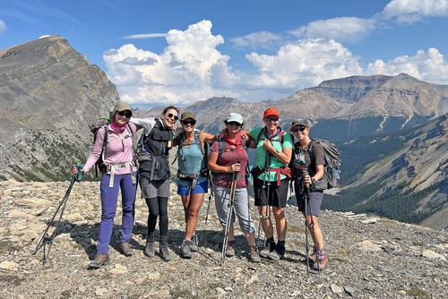 Happy ladies/women Cordula, Kate, Susan, Krystyna, Teresa, Cathy (South pk of Caldron at left)