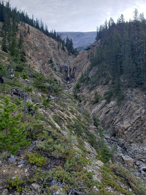 The waterfall, which we bypassed on the north side of the drainage.