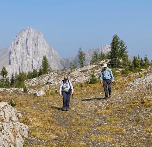 Looking back towards Commonwealth Peak before our rocky climb