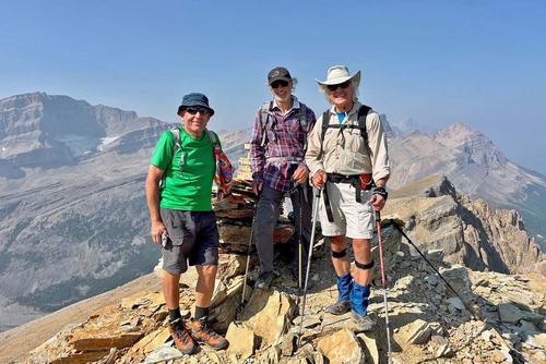 Carl, Gary M and Gary L at the summit - photo from Cathy