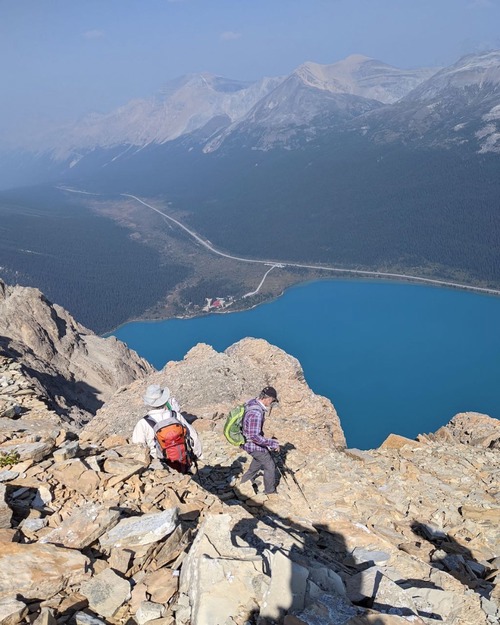 Heading down from the summit 