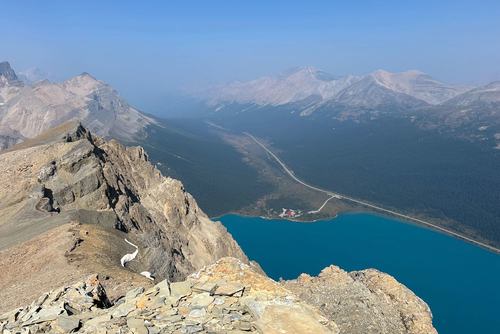 View from the summit, further north viewpoint at left (Observation Pk in bkg)