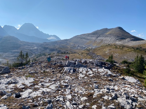Starting the climb from Burstall Pass