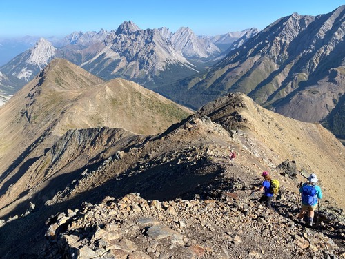 Descending from the highest peak