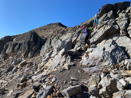 Descending from the highest peak