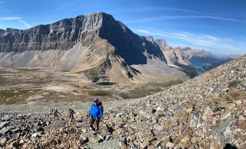 Climbing from the pass