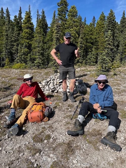 Summit Cairn; left to right David, Simon, Bob