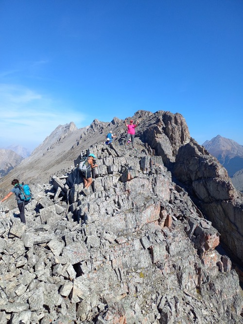 Hiking up the south ridge of Mount Burstall