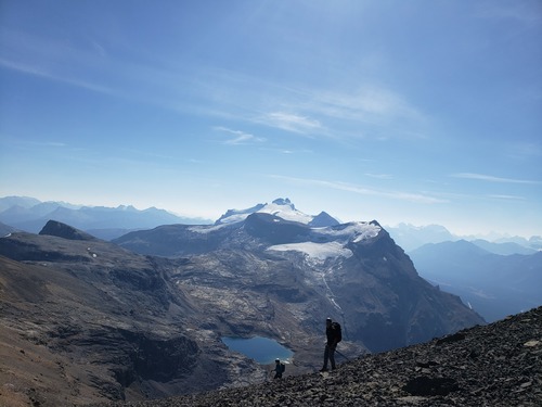 Looking back at Noseeum Lake with Andromache and Hector in the background.