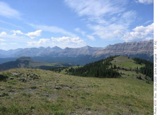 View south from Surveyors Ridge, Mt Ware on left