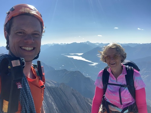 Ramblers at the summit of Mt Evan-Thomas