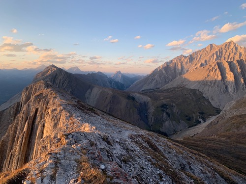 Grizzly Peak, Opal Ridge and Denny in the evening glow