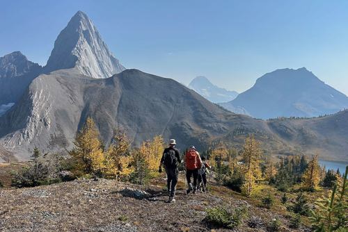The beautiful ridge between the Birdwood Lakes 