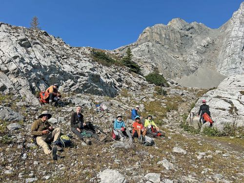 First lunch break below Smuts Pass
