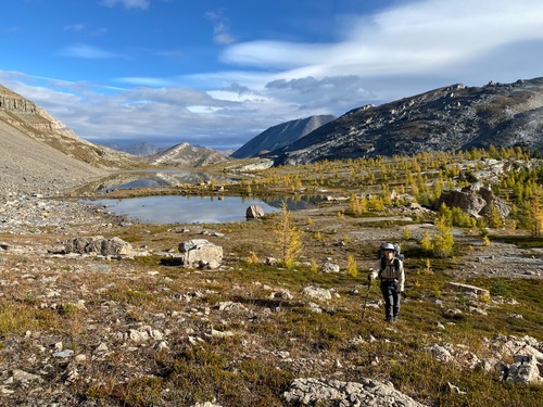 Morning exploration beyond Redoubt Lake