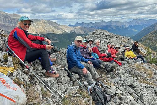 Cathy, Clifton, Janice, Barb B, Doug, Barb T, Deborah, David and Lenard at the summit
