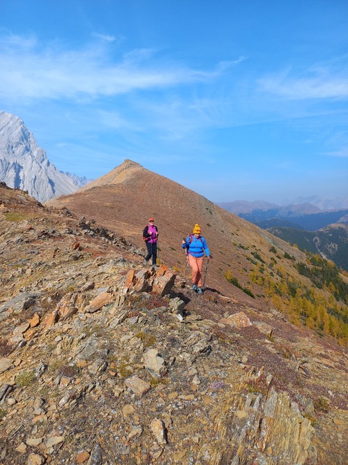 Hiking down the ridge