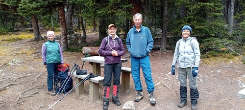 Group at Taylor Lake campsite enroute back from Panorama Meadows