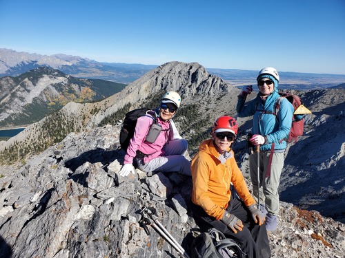 Sim, Jack and Jane on the West peak