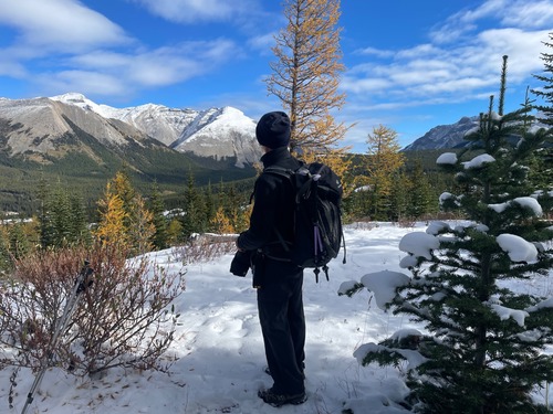 Jack, enjoying the views and recognizing the various peaks from a new vantage point