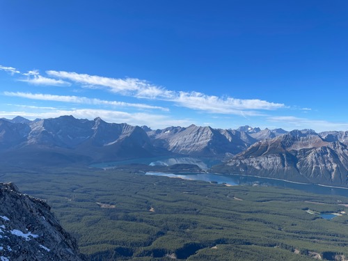 Lunch view of Kananaskis Lakes