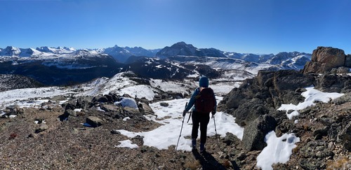 Starting to descend to the lowest ridge top