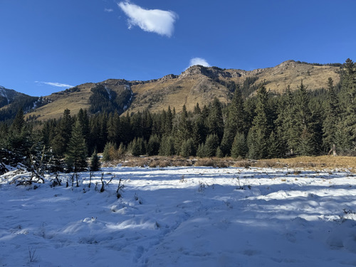 We traversed Wind Ridge from right to left before decending to the valley floor