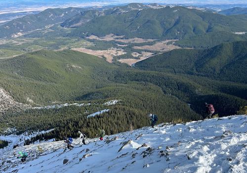 Descent towards Baldy Pass