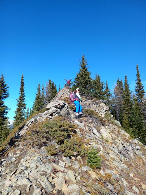 Teresa and Dana near the high point of the south ridge 
