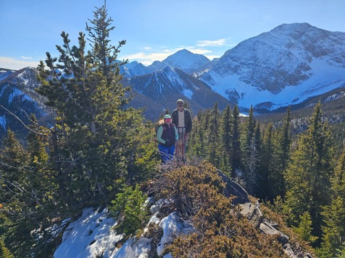Decent views from the south ridge .Dana and yours truly 