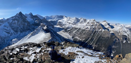 Tina marvelling at the lunch view