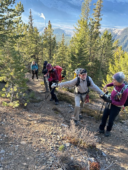 Showing some of the steepness of trail.
