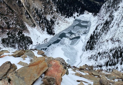 Lake Agnes from above 
