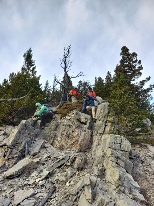 Coming down the ridge