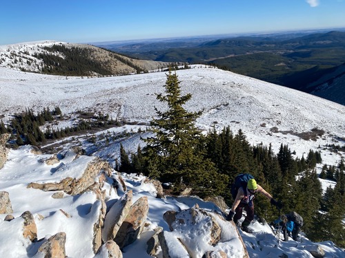The scrambly section was straightforward with snow and no ice
