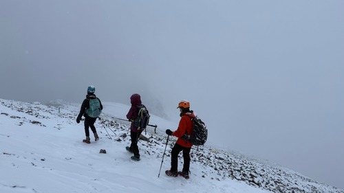 Heading down from the summit