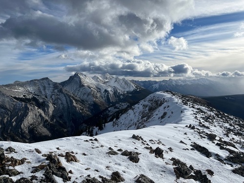 Looking back from the summit, the cloud formations were spectacular. 